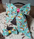Barrette Cheveux  Nœud  big Xl Kawaii Lolita Licorne  + 1 pince ou chouchou assorti Made In France Pièce Unique créateur