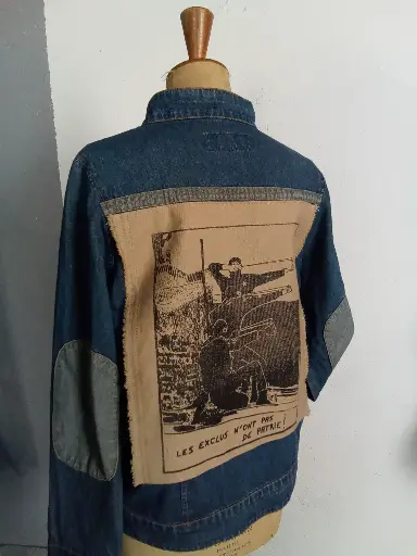 Veste jean vintage punk customisé
